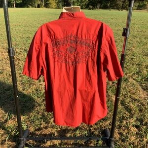 NWT Harley Davidson Dip Dye Woven 9446-12VM Mens SS Button Up Shirt 2XL